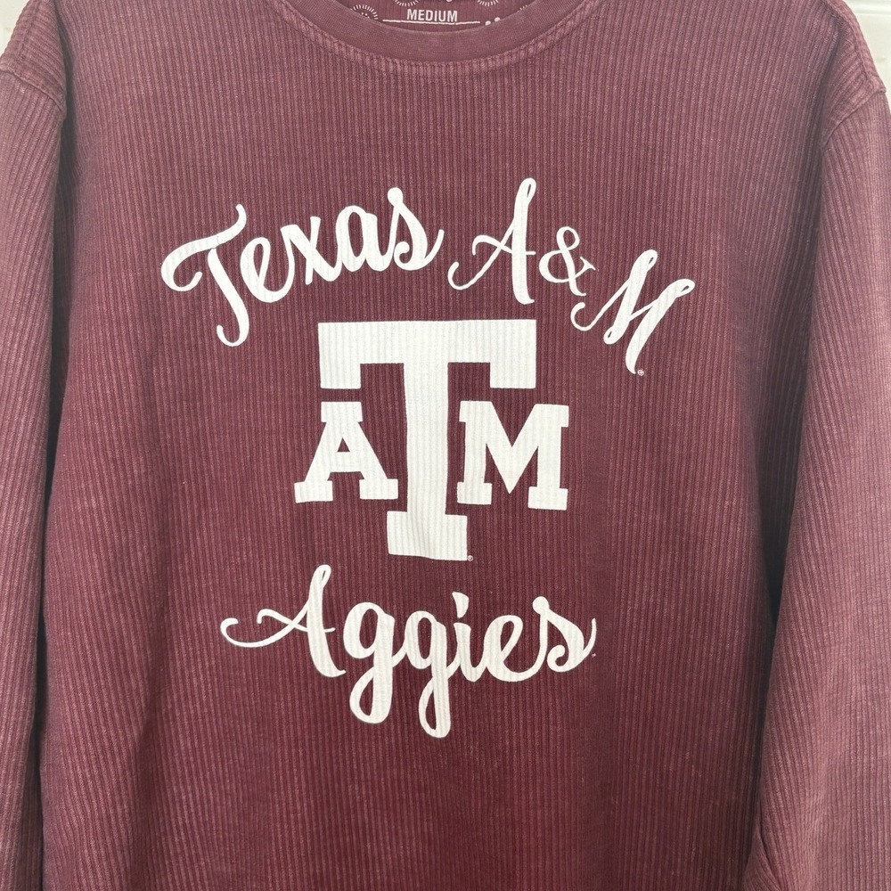 Pressbox Women's Texas A&M Aggies Comfy Cord Vintage Wash Pullover Sweatshirt M - Picture 4 of 9